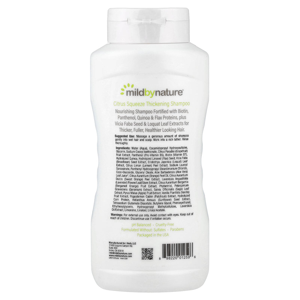 Mild By Nature, Thickening Shampoo, B-Complex + Biotin, Citrus Squeeze, 16 fl oz (473 ml)