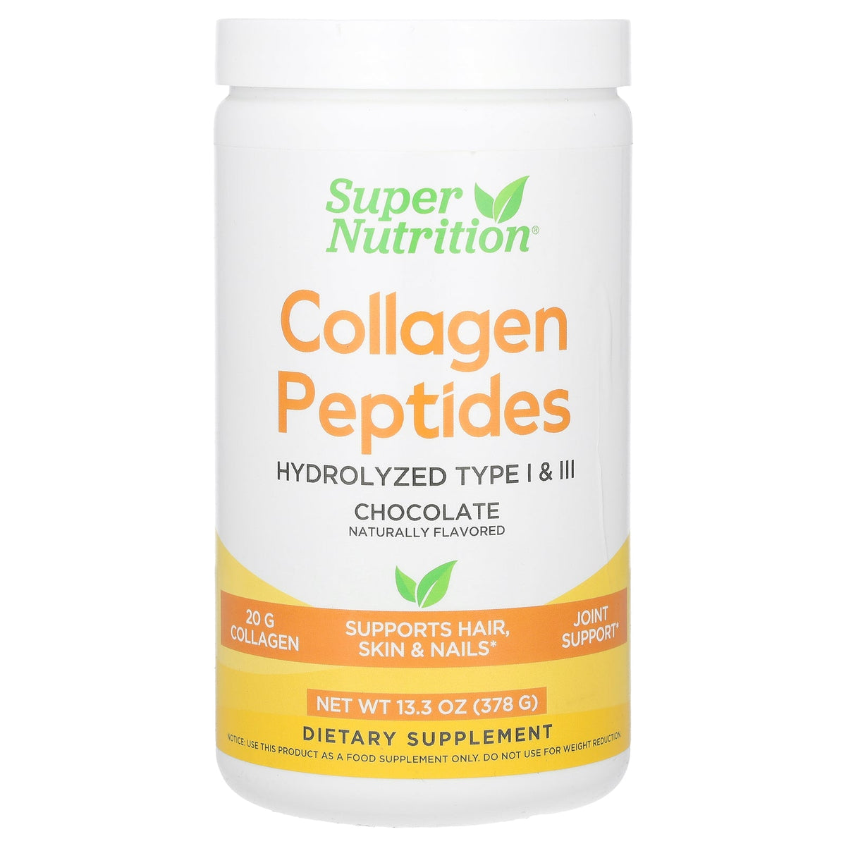 Super Nutrition, Collagen Peptides, Chocolate, 13.33 oz (378 g)
