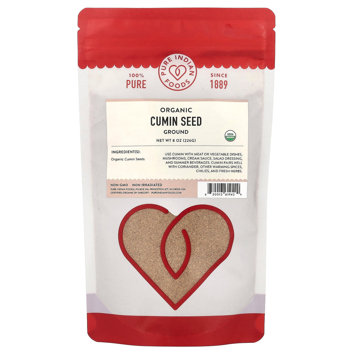 Pure Indian Foods, Organic Cumin Seed, Ground, 8 oz (226 g)