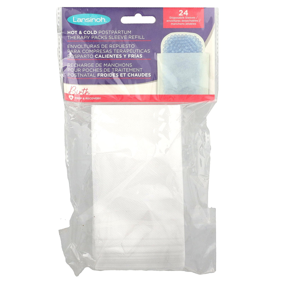 Lansinoh, Hot & Cold Postpartum Therapy Packs Sleeve Refill, 24 Disposable Sleeves