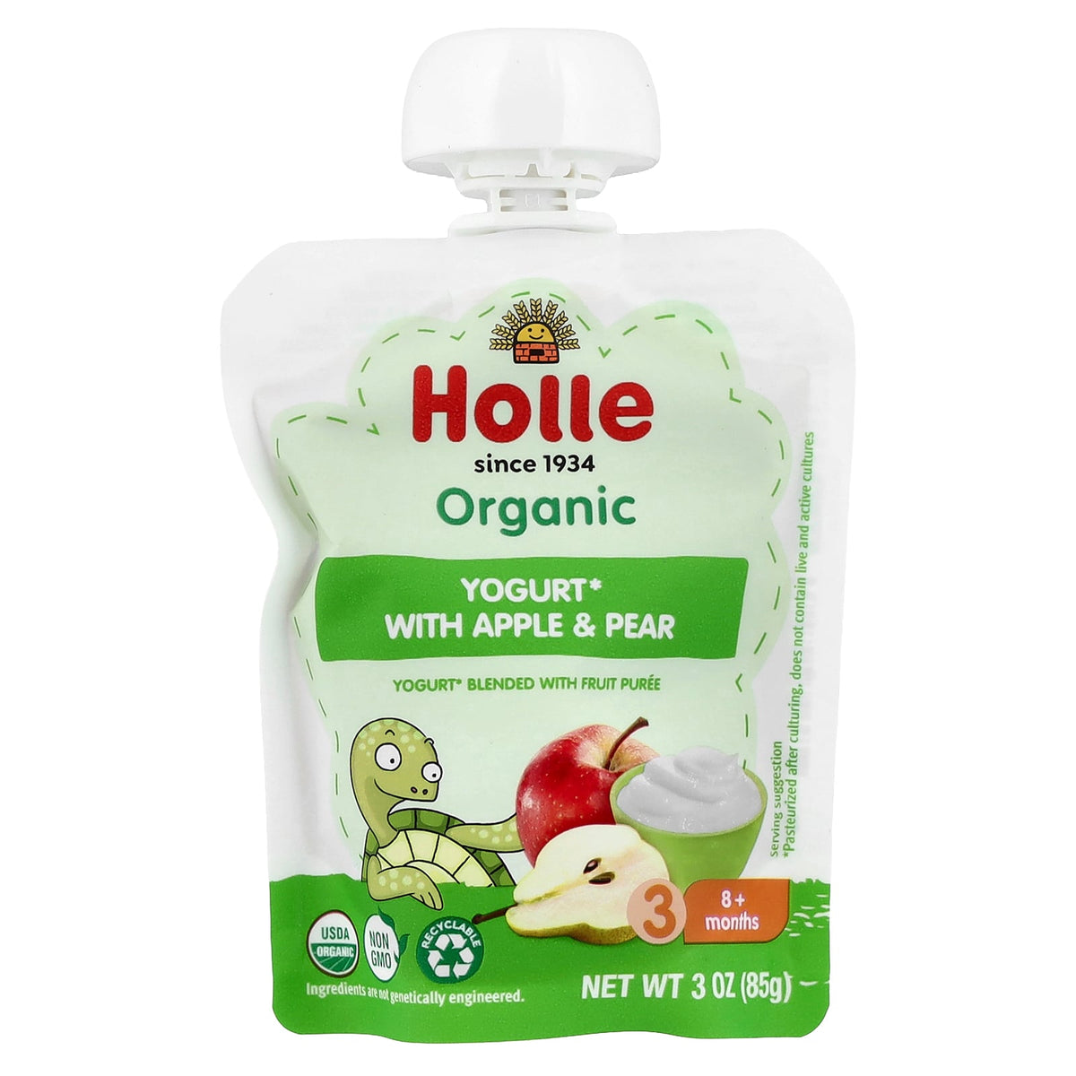 Holle, Organic Yogurt With Apple & Pear, 8+ Months, 10 Pouches, 3 oz (85 g) Each