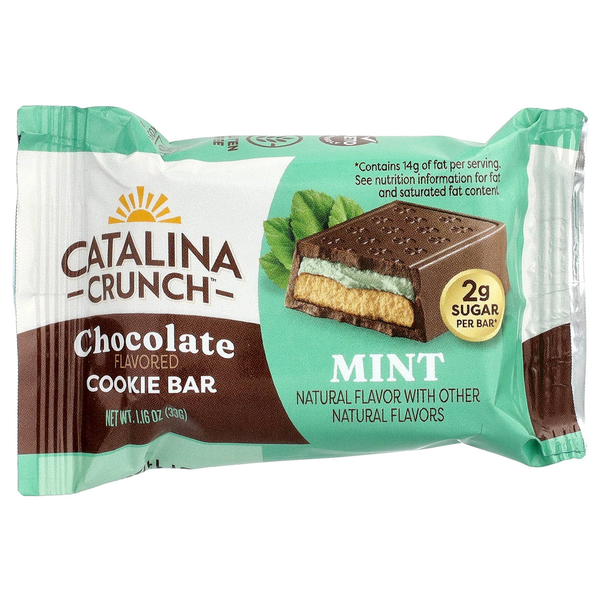 Catalina Crunch, Chocolate Cookie Bar, Mint, 4 Bars, 1.16 oz (33 g) Each