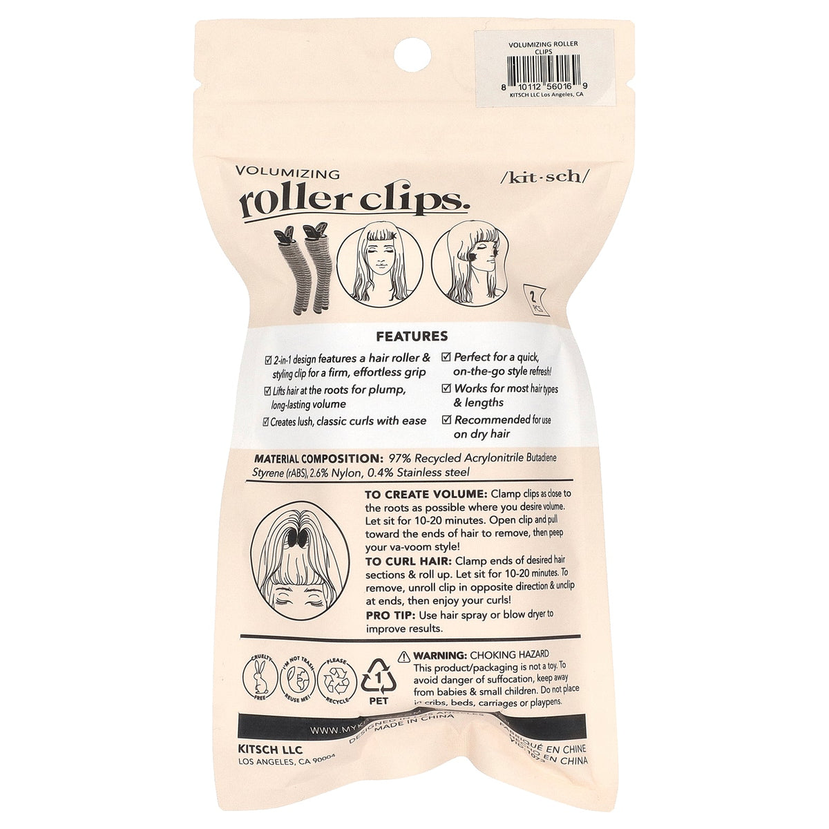 Kitsch, Volumizing Roller Clips, 2 Clips
