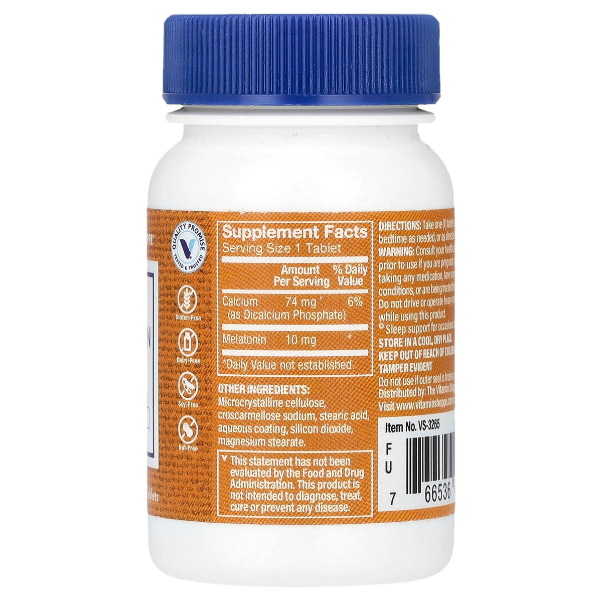 The Vitamin Shoppe, Melatonin, 10 mg, 60 Tablets