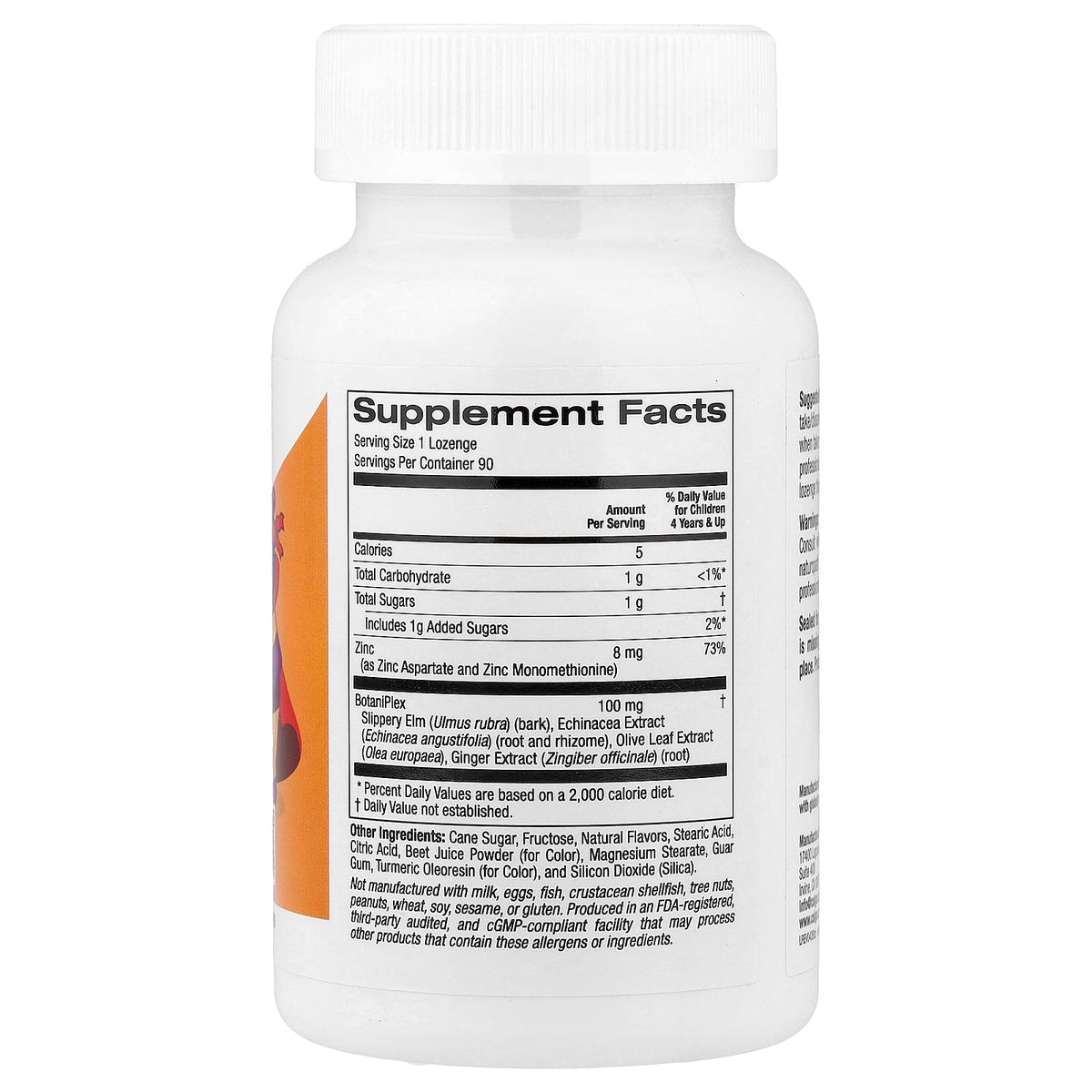 California Gold Nutrition, Zinc Plus Lozenge For Children, Natural Tangerine, 90 Vegetarian Lozenges