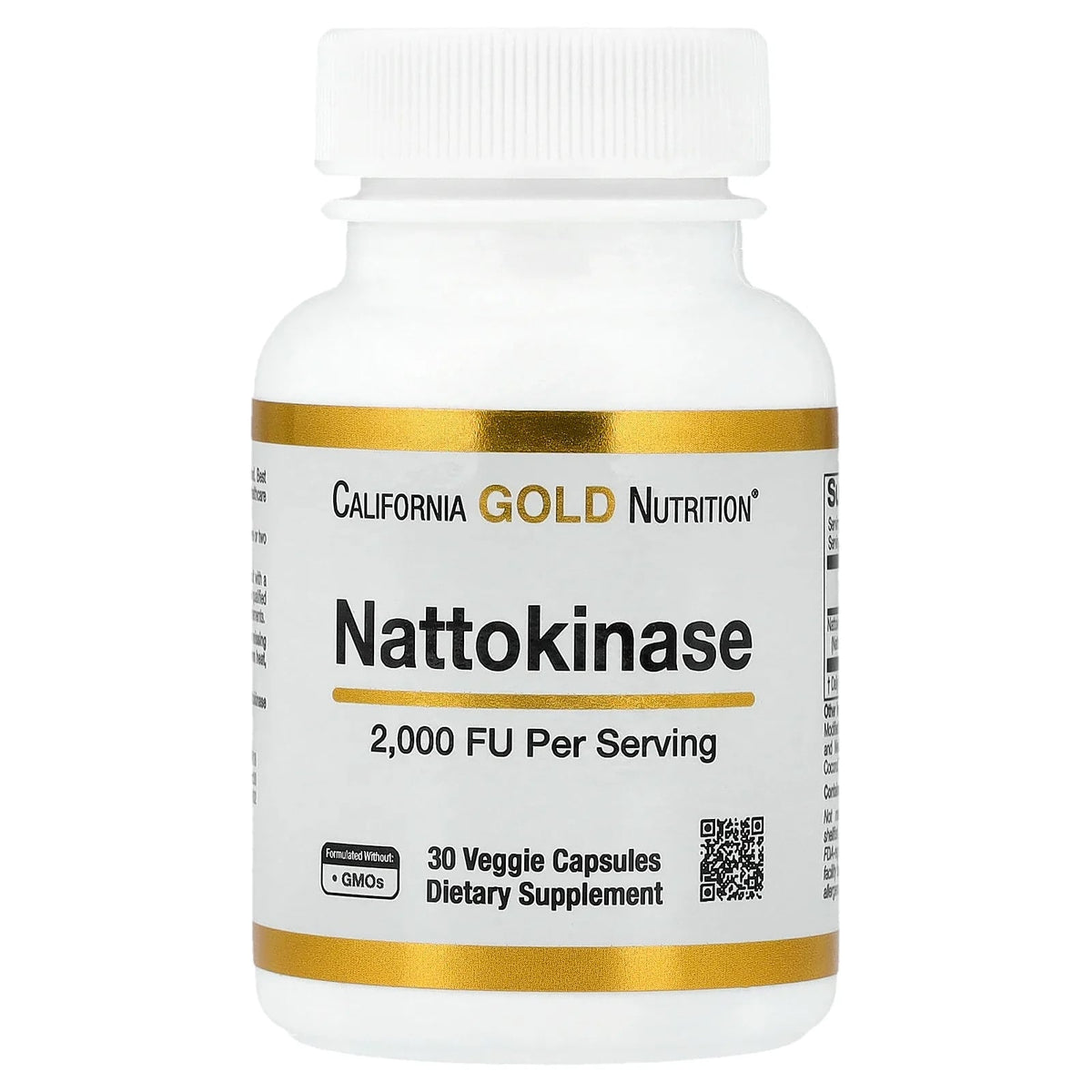 California Gold Nutrition, Nattokinase, Proteolytic Enzyme, 2,000 FUs, 30 Veggie Capsules