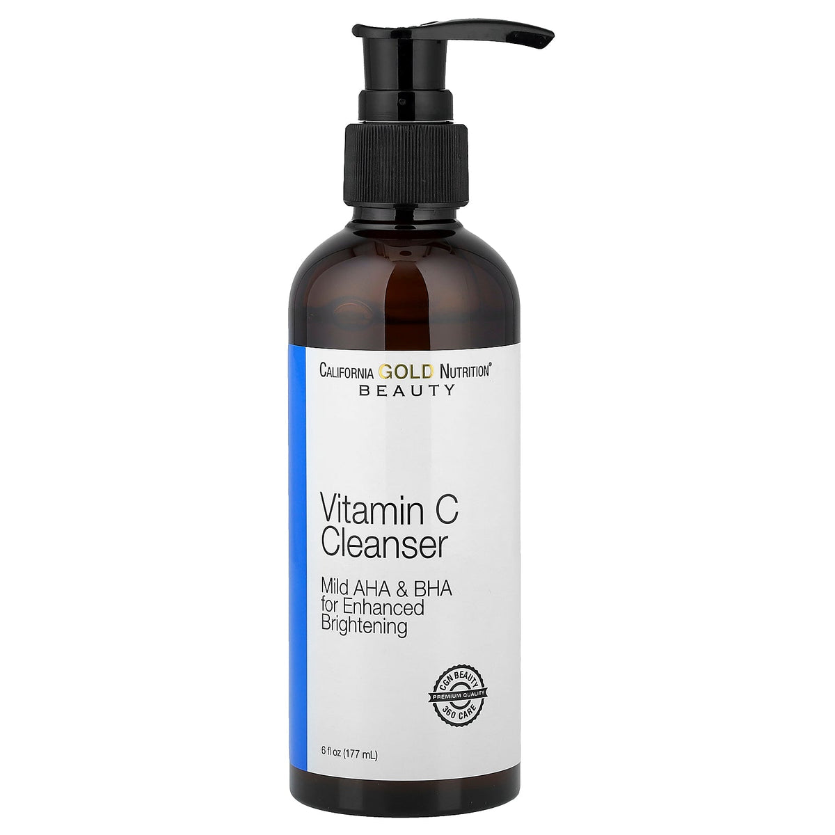 California Gold Nutrition, Beauty, Vitamin C Cleanser, Enhanced Brightening Gel Cleanser, 6 fl oz (177 ml)