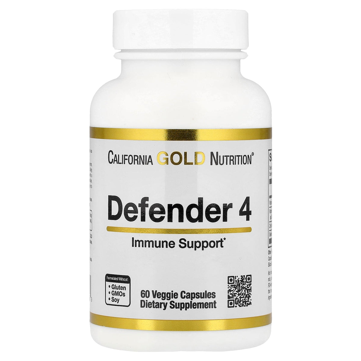 California Gold Nutrition, Defender 4, with Vitamin C, Vitamin D, Zinc & Selenium, 60 Veggie Capsules
