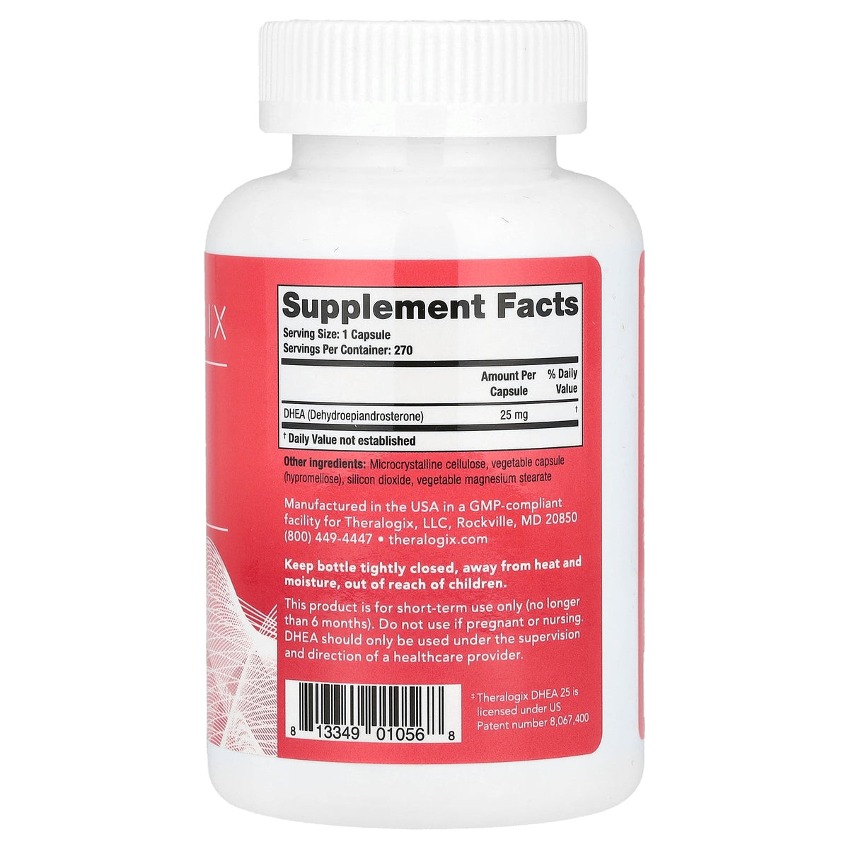 Theralogix, DHEA 25, 270 Capsules (25 mg per Capsule)