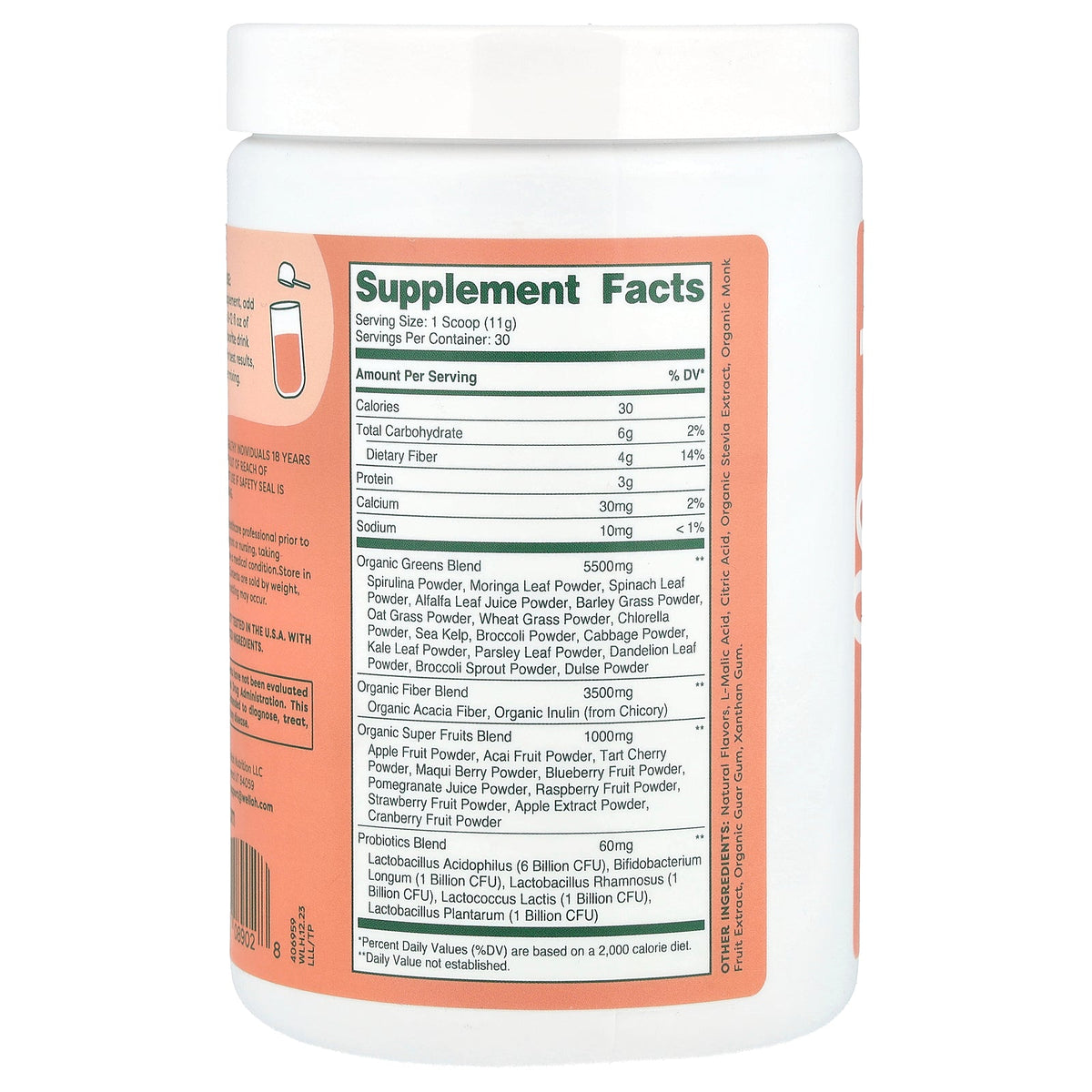 Wellah, Leaf Laugh Love, Daily Greens & Superfood, Tropical Punch , 12.2 oz (342 g)