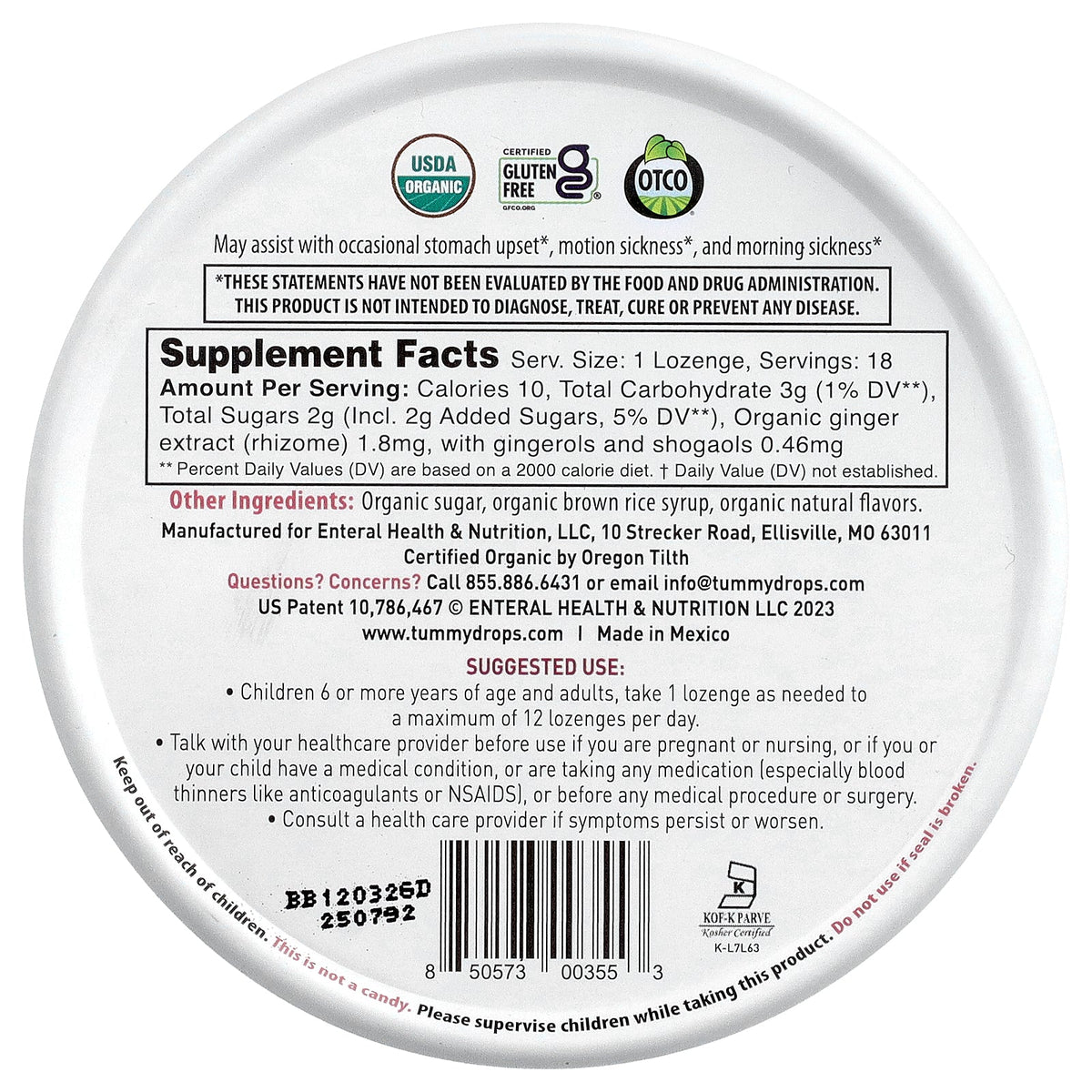 Tummydrops, Yumberry Ginger, 18 Lozenges