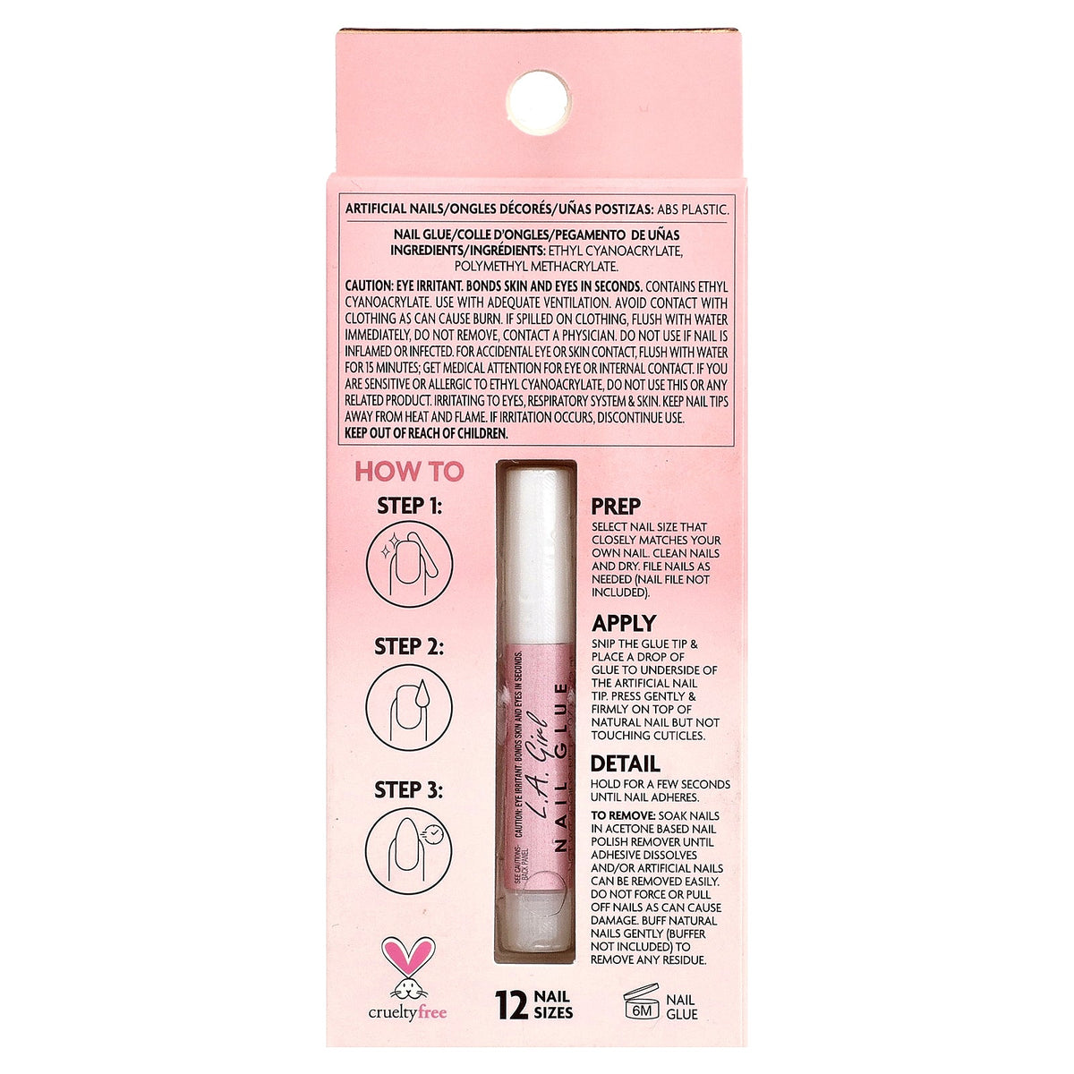 L.A. Girl, Oh So Shiny Artificial Nails, Gel Shine Nail Tips, GNT154 Classy French Tip, 25 Piece Kit