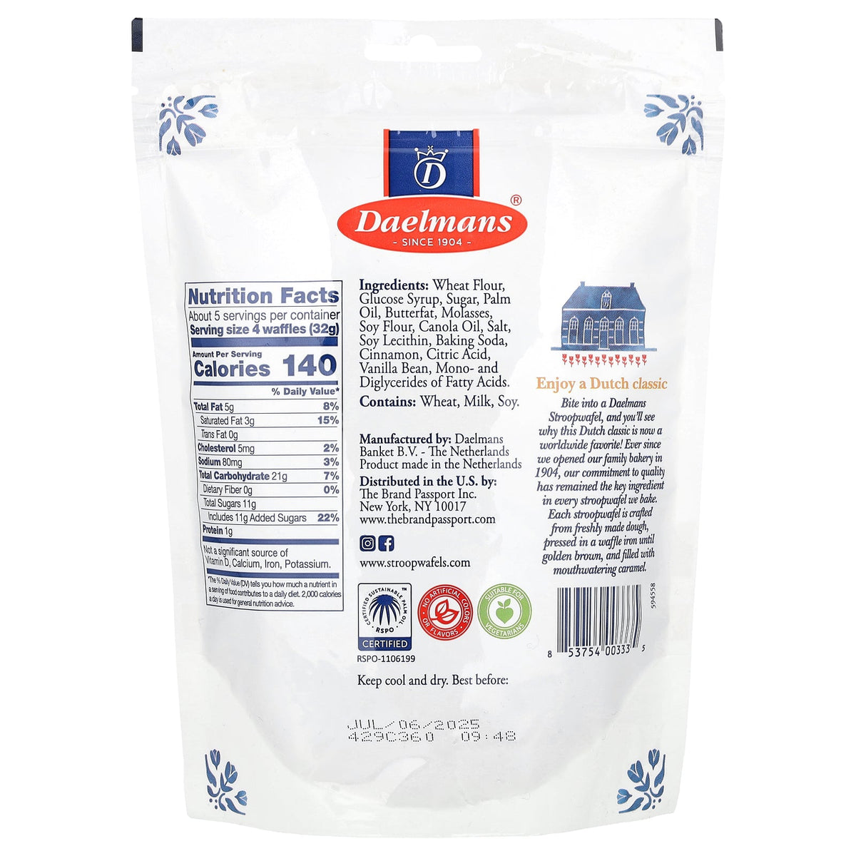 Daelmans, Mini Stroopwafels, Caramel, 5.29 oz (150 g)