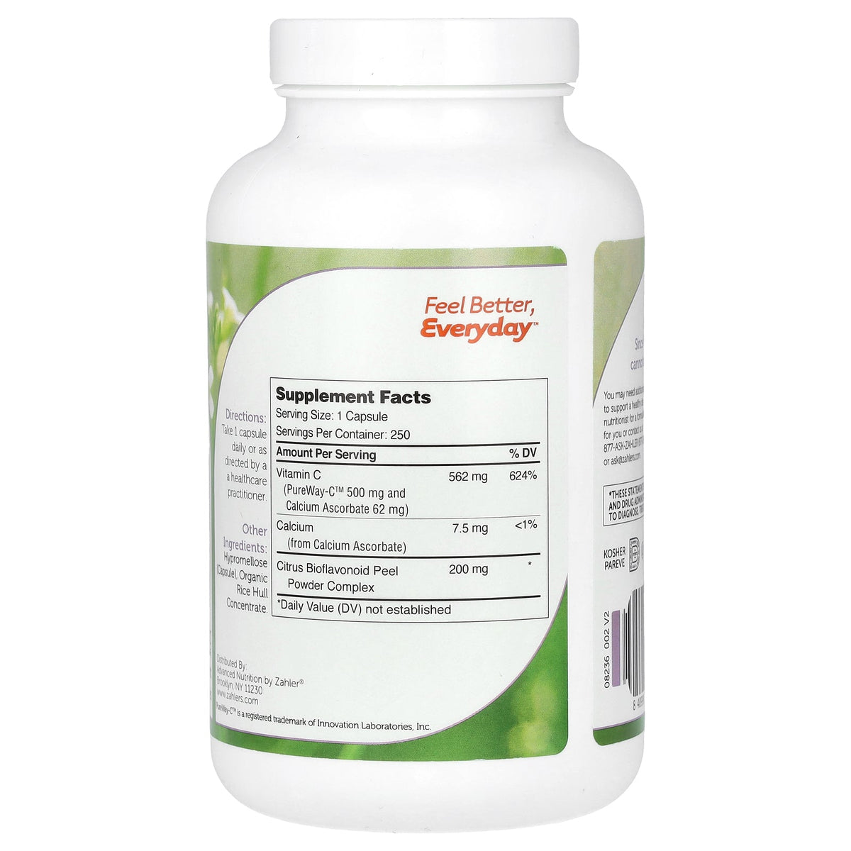 Zahler, PureWay-C™, 500 mg, 250 Capsules