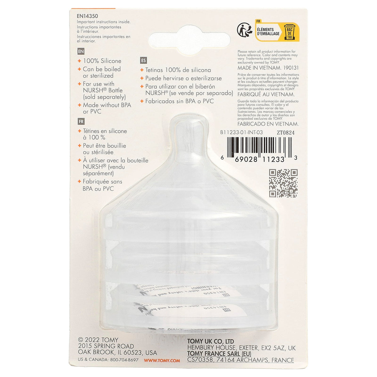 Boon, Nursh®, Silicon Nipples, Medium, 3 Months+, 3 Nipples