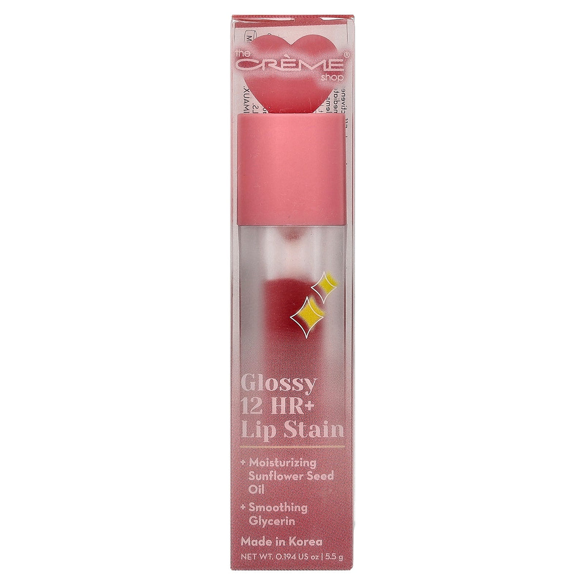 The Creme Shop, Glossy 12 HR+ Lip Stain, Smitten, 0.194 oz (5.5 g)