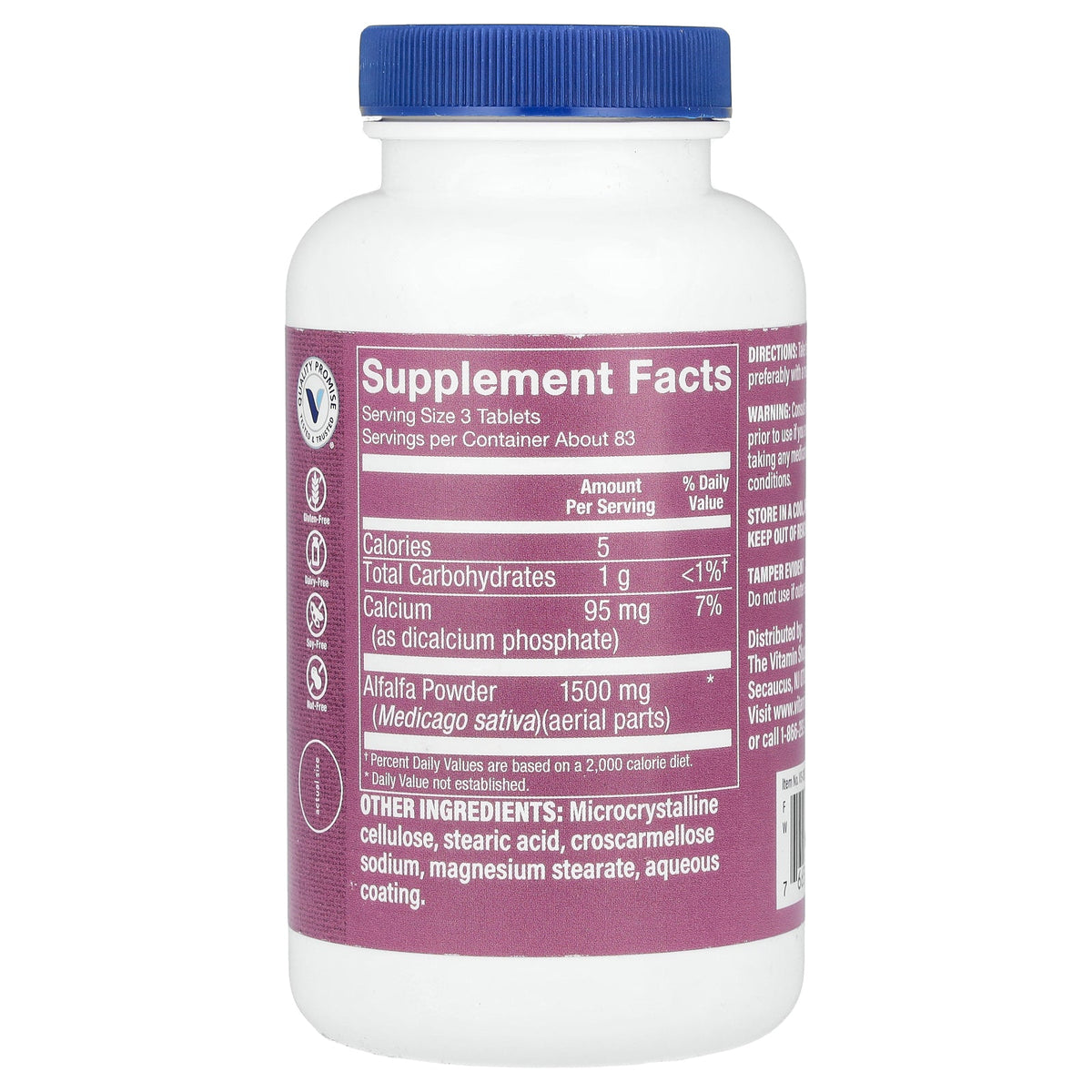 The Vitamin Shoppe, Alfalfa , 250 Tablets