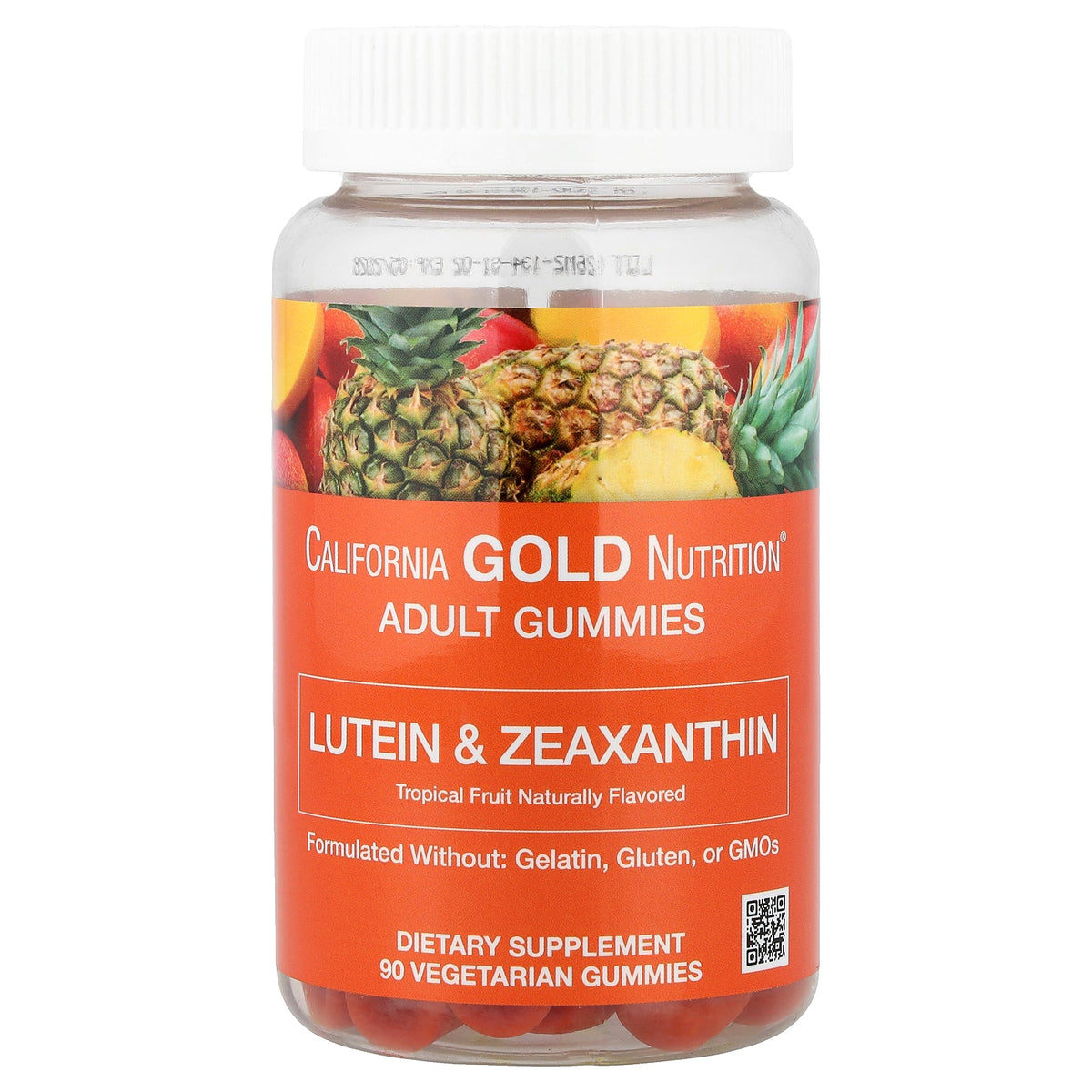 California Gold Nutrition, Lutein and Zeaxanthin Gummies, Tropical Fruit, 90 Vegetarian Gummies