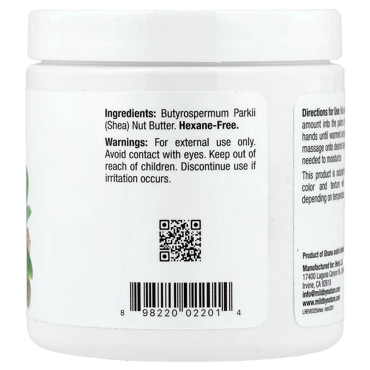 Mild By Nature, Moisturizing Shea Butter, 7 oz (198 g)