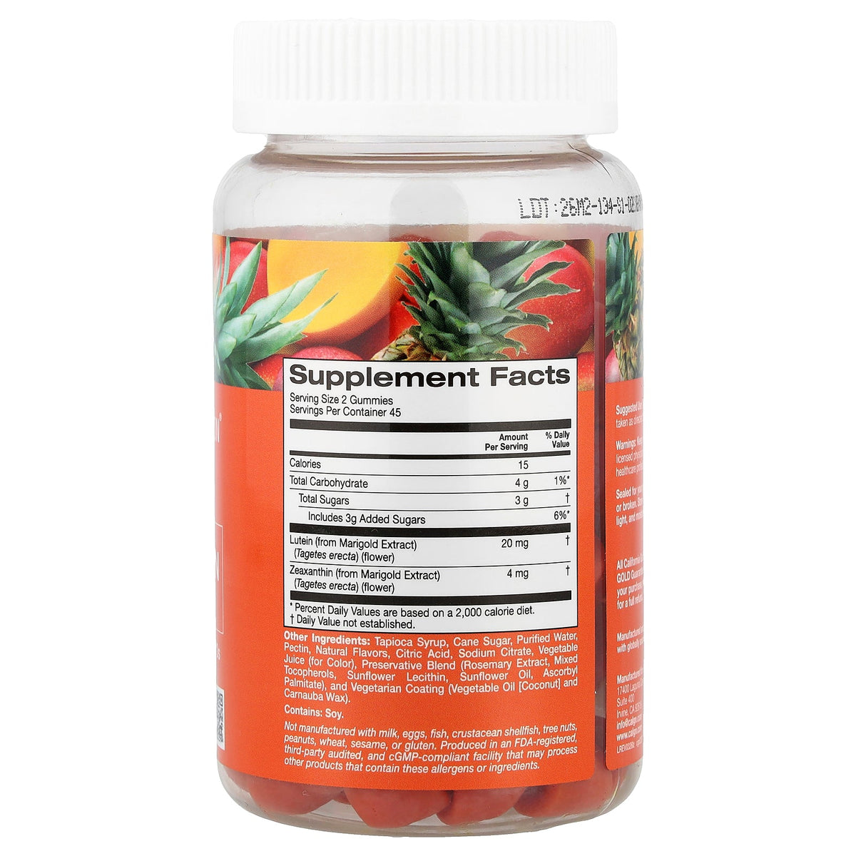 California Gold Nutrition, Lutein and Zeaxanthin Gummies, Tropical Fruit, 90 Vegetarian Gummies