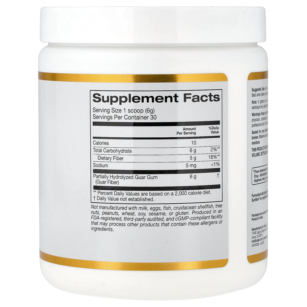 California Gold Nutrition, Prebiotic Fiber, 6.3 oz (180 g)
