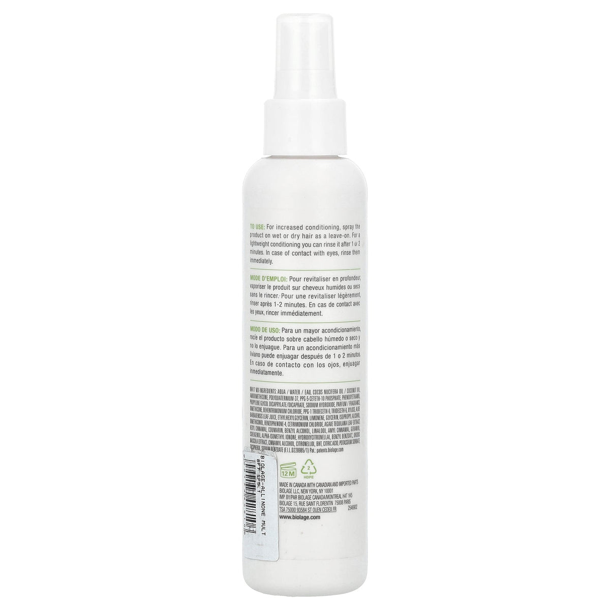 Biolage, All-In-One Multi-Benefit Spray, with Coconut , 5.1 fl oz (150 ml)