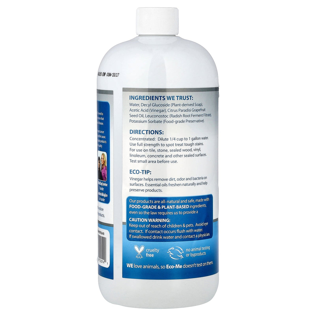 Eco-Me, Inc., Floor Cleaner, Concentrated, Fragrance Free, 32 fl oz (946 ml)