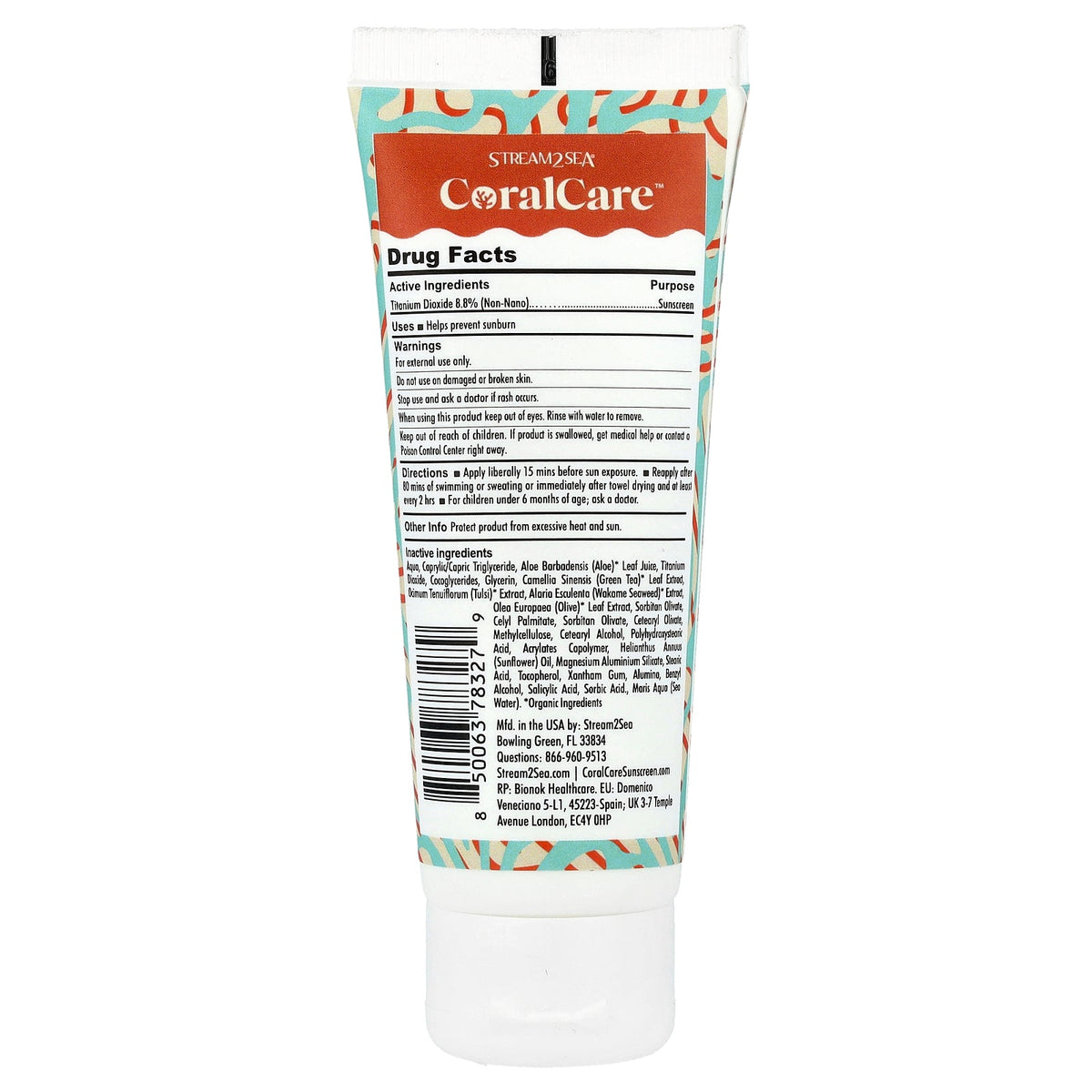 Stream2Sea, Coral Care™ Sunscreen, SPF 30, 2.5 fl oz (75 ml)