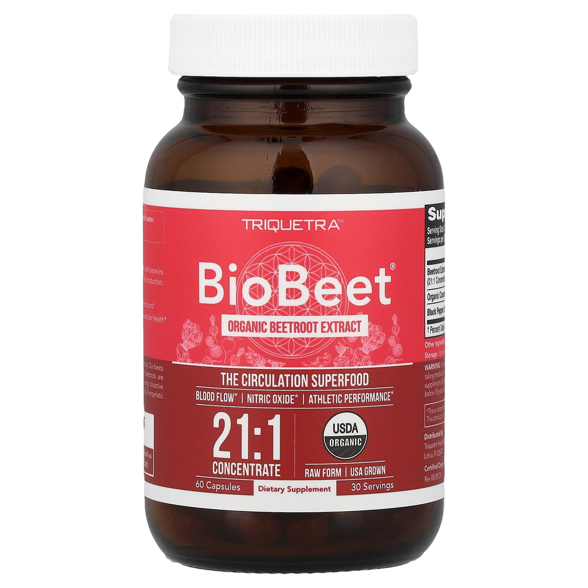 Triquetra, BioBeet®, Organic Beetroot Extract, 60 Capsules