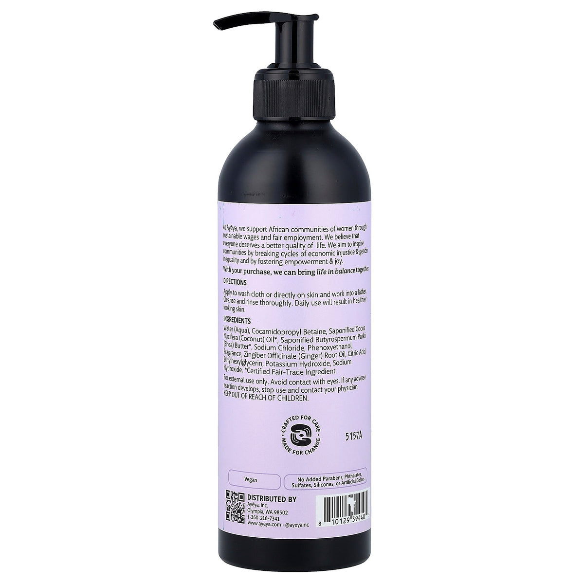 Ayeya, Moisturizing Body Wash, Lavender, 12 fl oz (354 ml)
