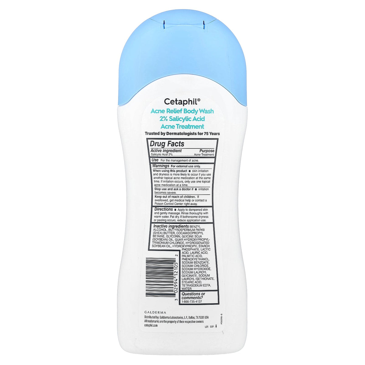Cetaphil, Acne Relief Body Wash, All Skin Types, Fragrance Free, 16.9 fl oz (500 ml)