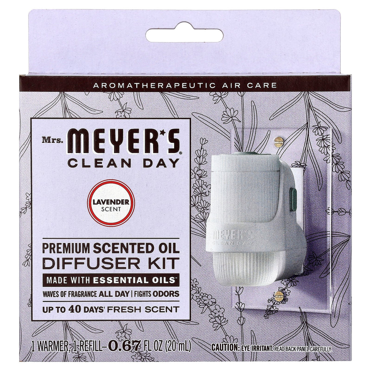 Mrs. Meyers Clean Day, Premium Scented Oil Diffuser Kit, Lavender, 1 Kit