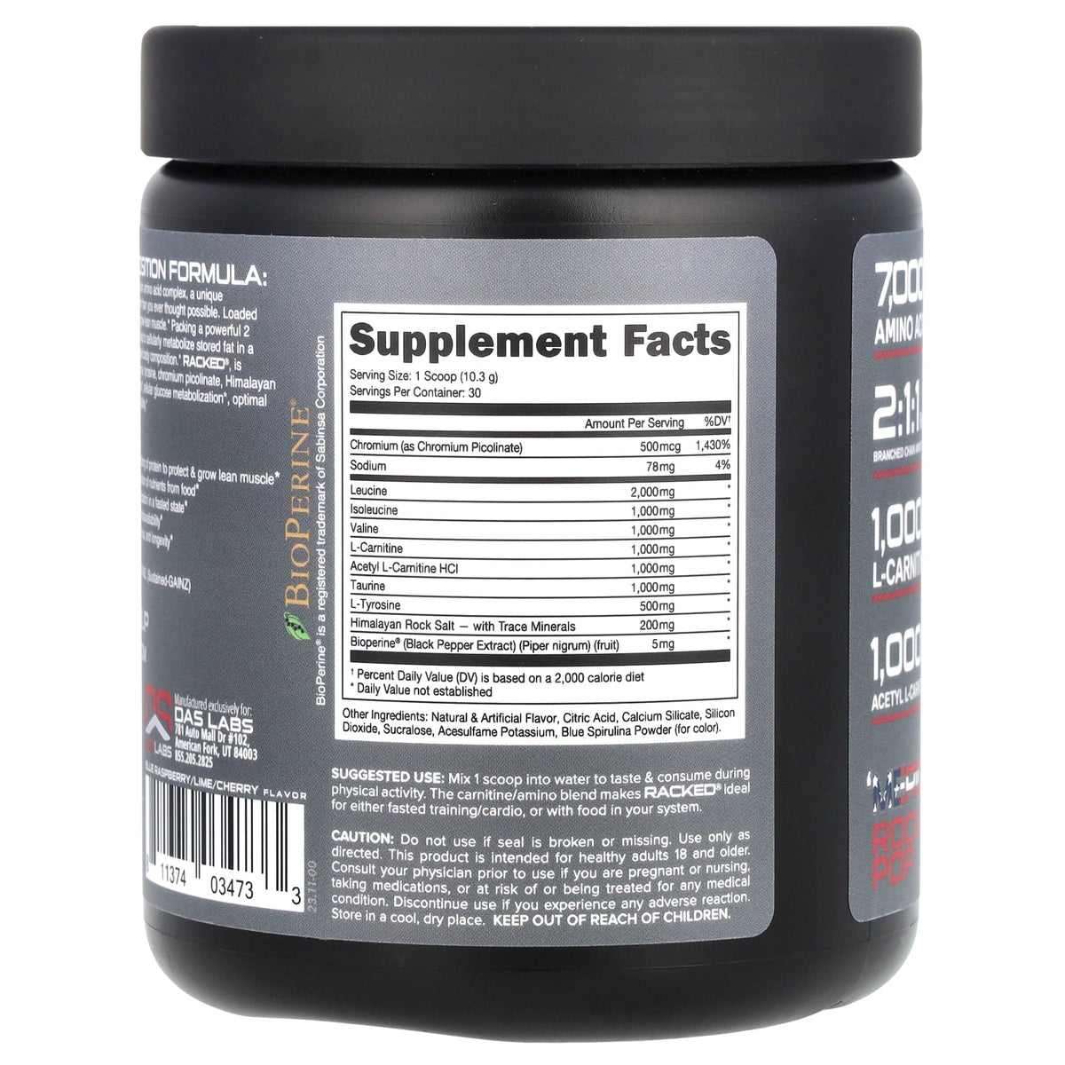 Bucked Up, Racked BCAA, 'Merica Rocket Pop, 10.9 oz (309 g)