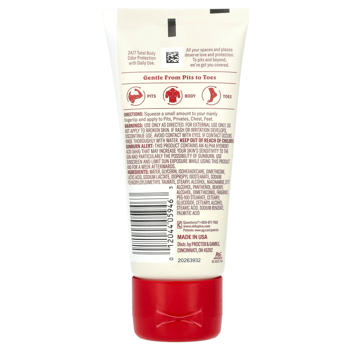 Old Spice, Gentle Man's Total Body, Deodorant Cream, Aluminum Free, Vanilla + Shea , 3 oz (85 g)