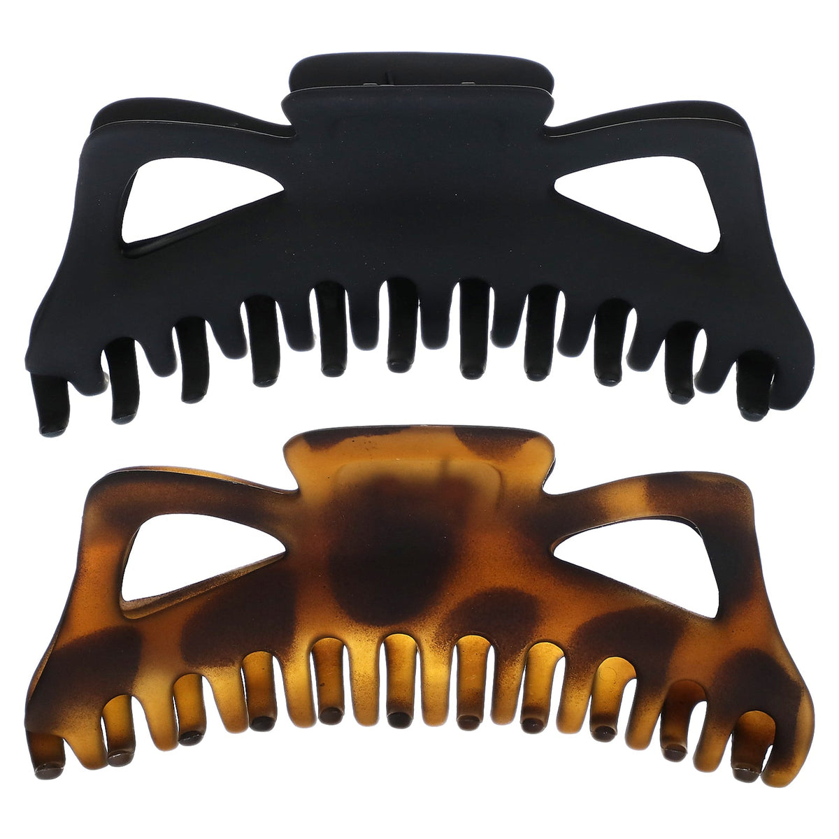 Kitsch, Jumbo Classic Claw Clips, Black & Tort, 2 Clips