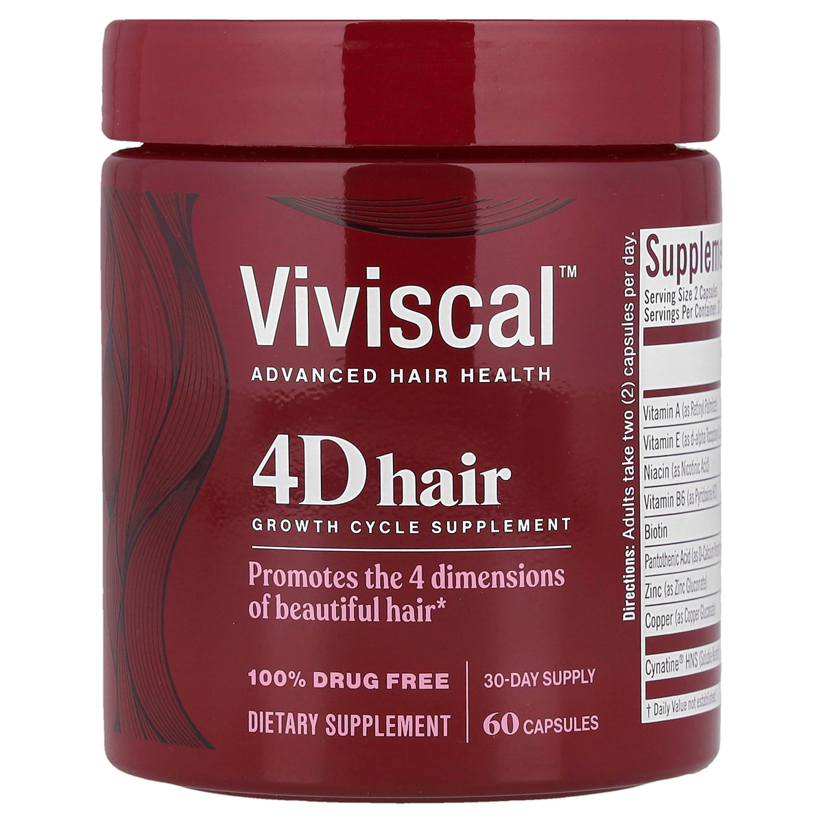 Viviscal, 4D Hair Growth Cycle Supplement, 60 Capsules