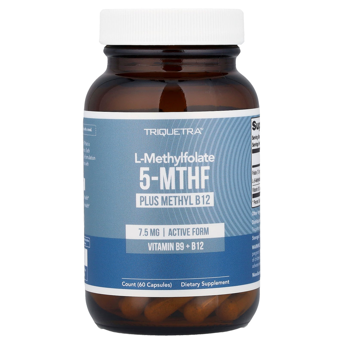 Triquetra, L-Methylfolate 5-MTHF plus Methyl B-12, 60 Capsules