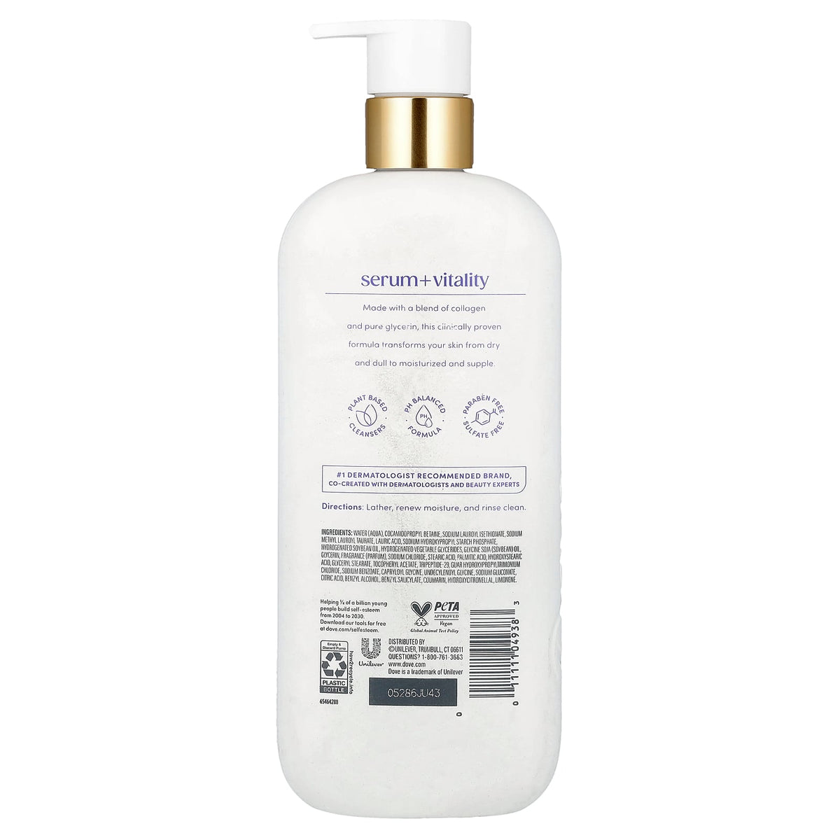 Dove, Serum + Vitality, Body Wash, Sweet Lilac Cream, 18.5 fl oz (547 ml)