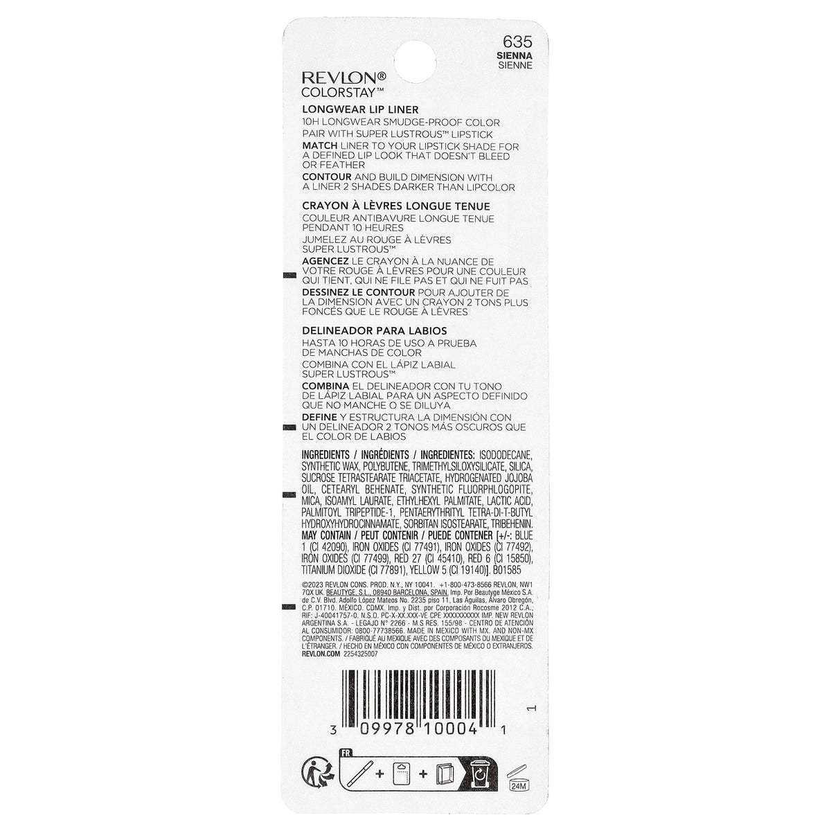 Revlon, Colorstay™, Longwear Lip Liner, 635 Sienna, 0.01 oz (0.28 g)