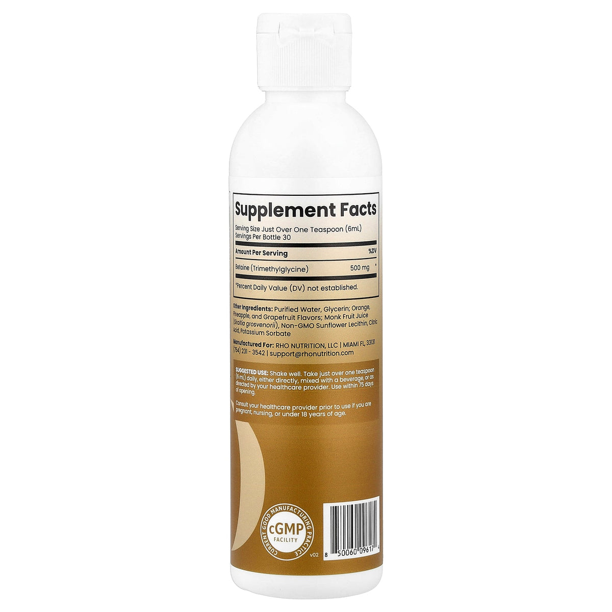 Rho Nutrition, Liposomal TMG, 6 fl oz (180 ml)