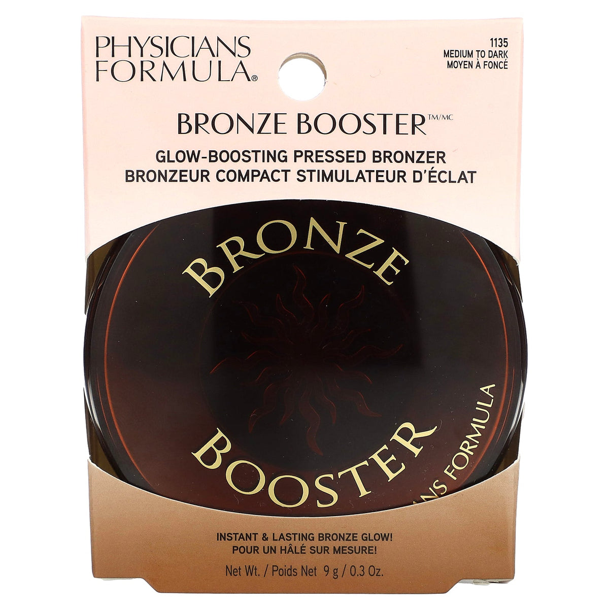 Physicians Formula, Bronze Booster, Glow-Boosting Pressed Bronzer, 1135 Medium to Dark, 0.3 oz (9 g)