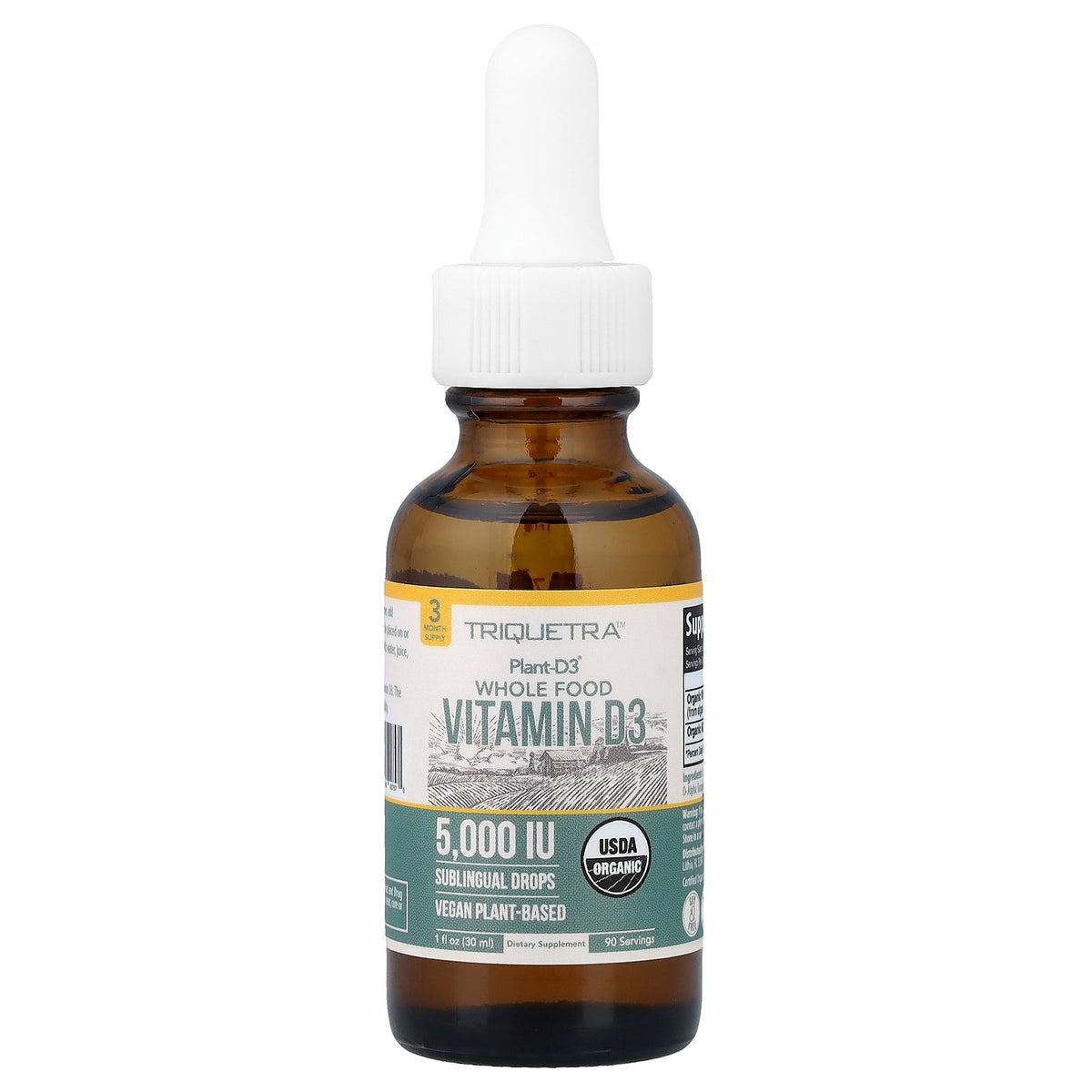 Triquetra, Plant-D3® Organic Whole Food Vitamin D3, Unflavored, 1 fl oz (30 ml)