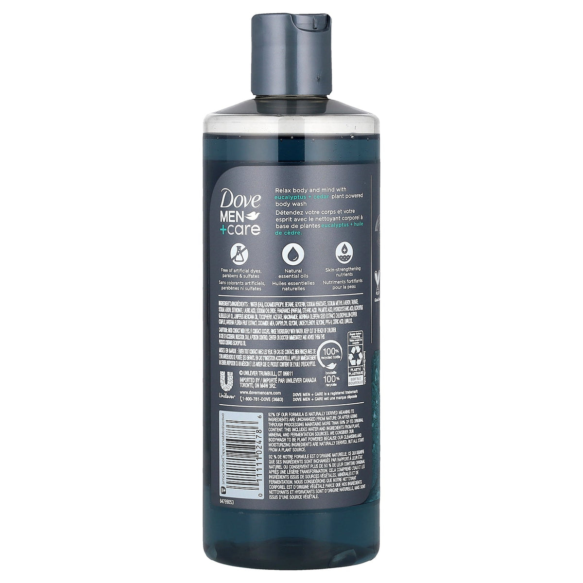 Dove, Men + Care, Body Wash, Eucalyptus + Cedar Oil, 18 fl oz (532 ml)