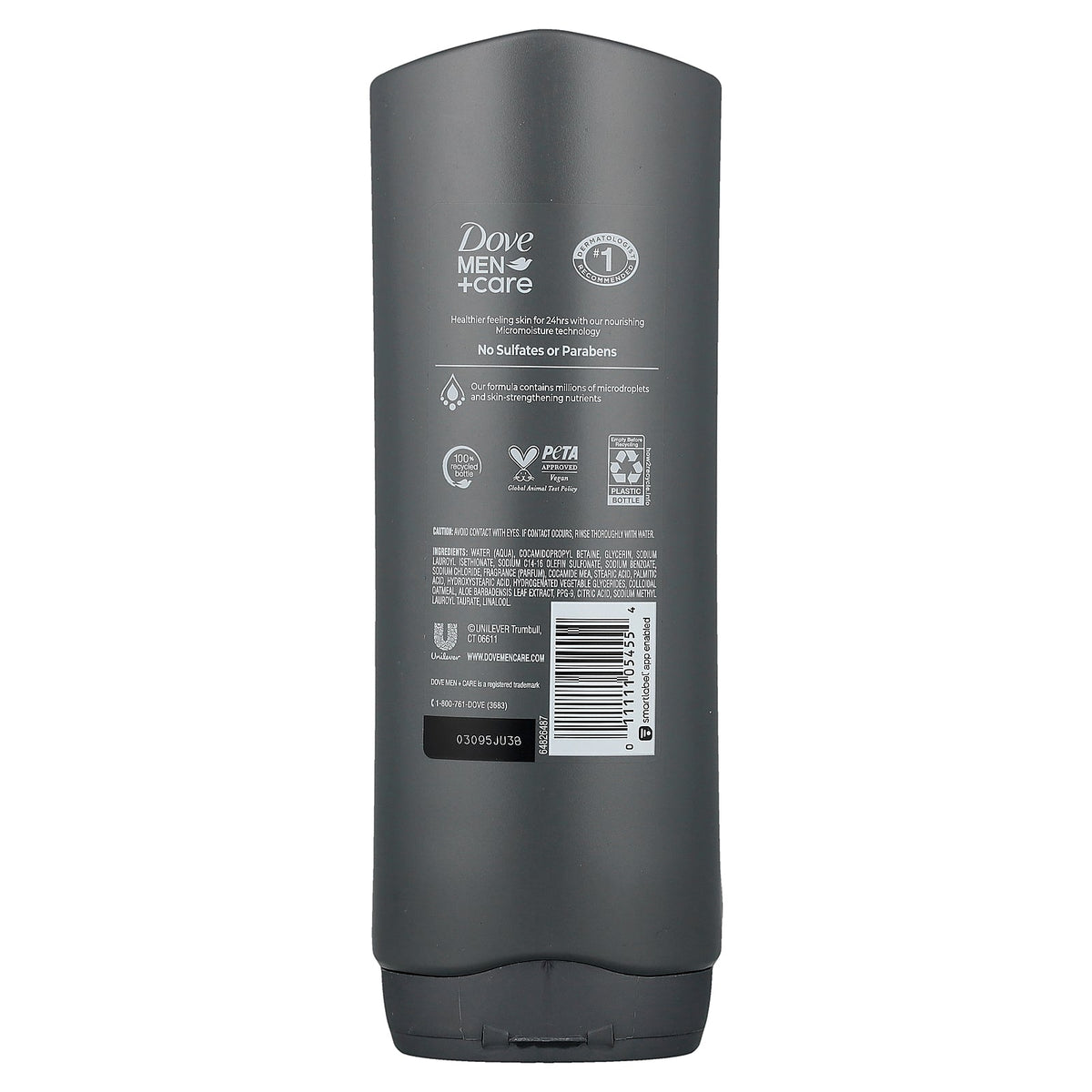 Dove, Men + Care, Body + Face Wash, Oatmeal + Aloe, Sensitive Skin, 18 fl oz (532 ml)