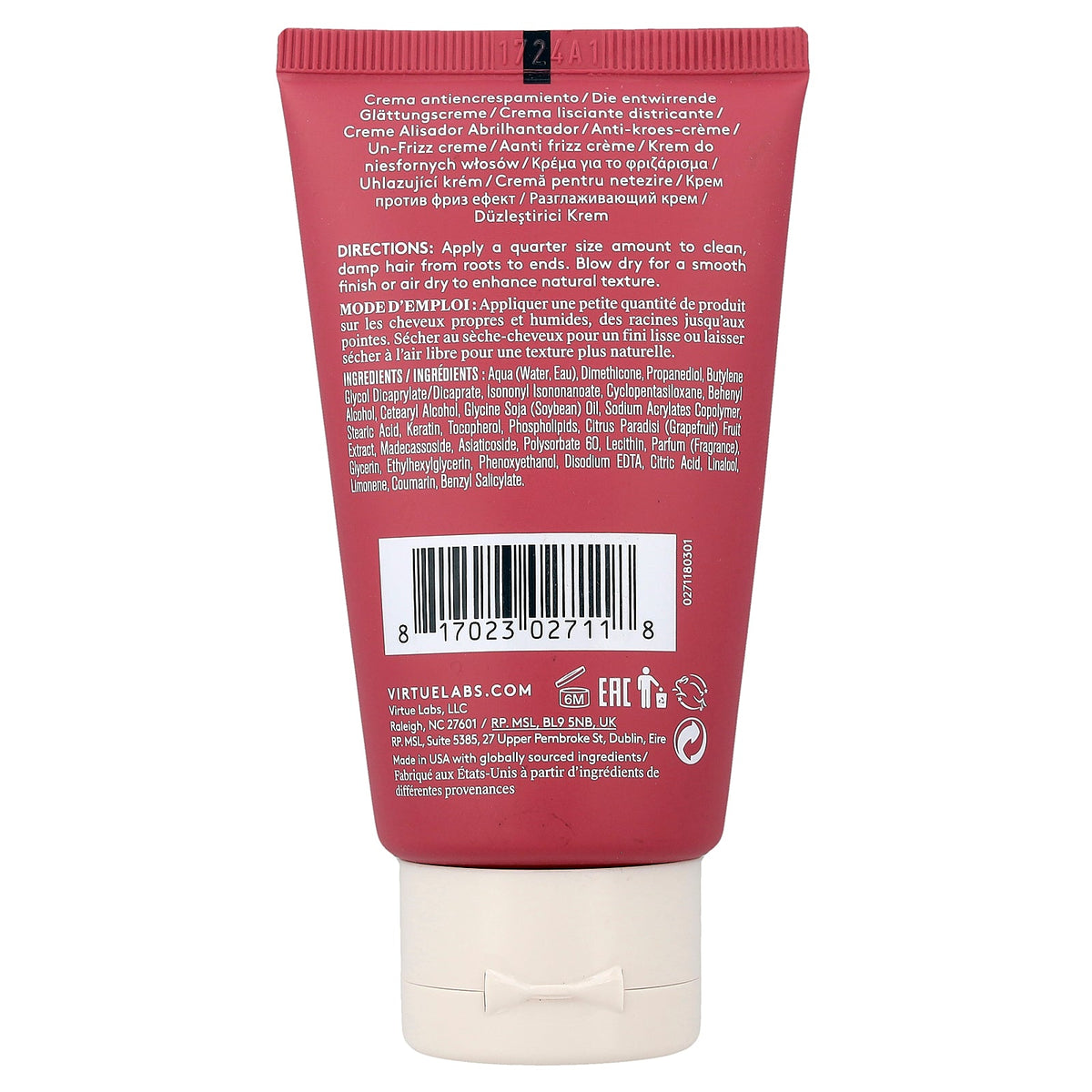 Virtue Labs, Smooth, Un-Frizz Cream, 2 fl oz (60 ml)