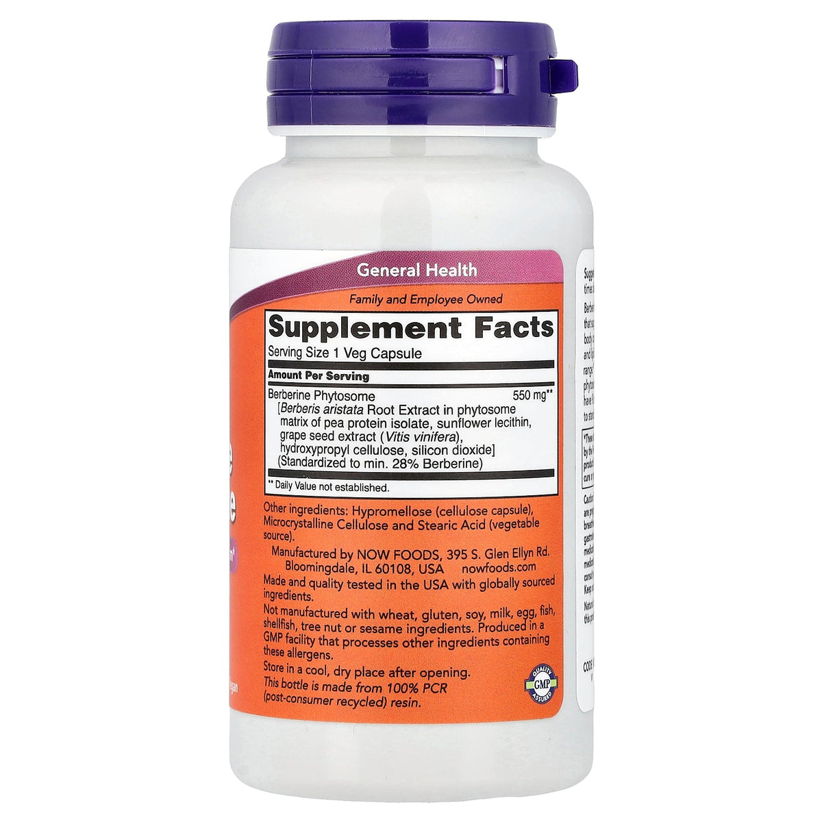NOW Foods, Berberine Phytosome, 60 Veg Capsules (550 mg per Capsule)