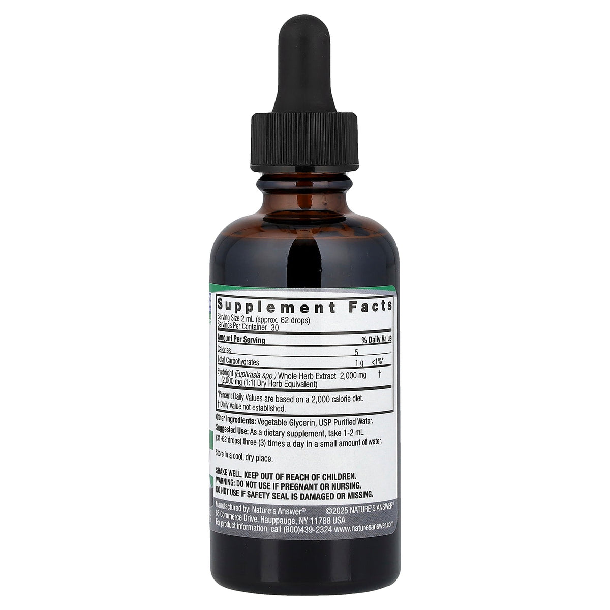 Nature's Answer, Eyebright Herb, Fluid Extract, Alcohol Free, 2 fl oz (60 ml)