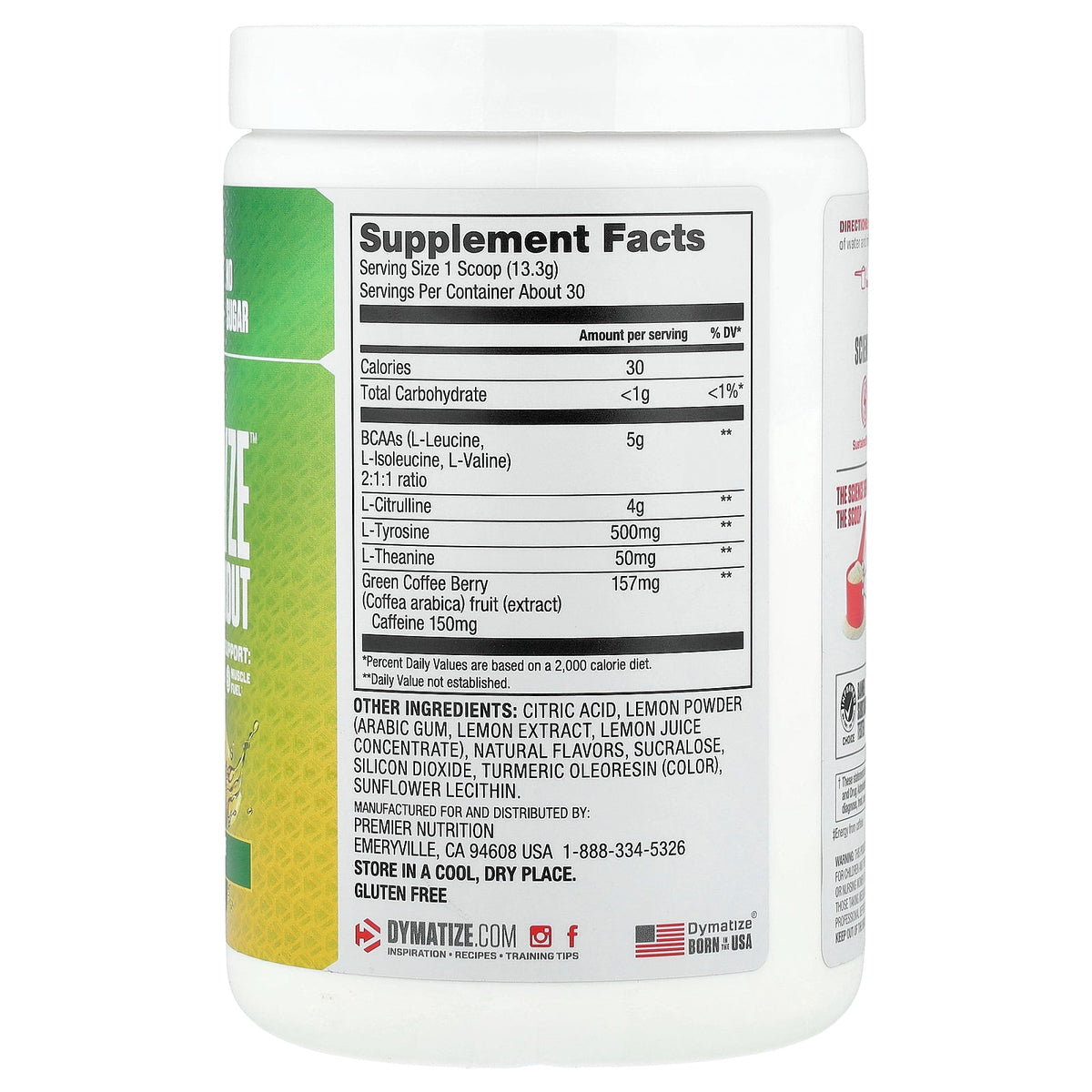 Dymatize, Energyze™ Pre-Workout, Lemon Lime, 14.1 oz (400 g)