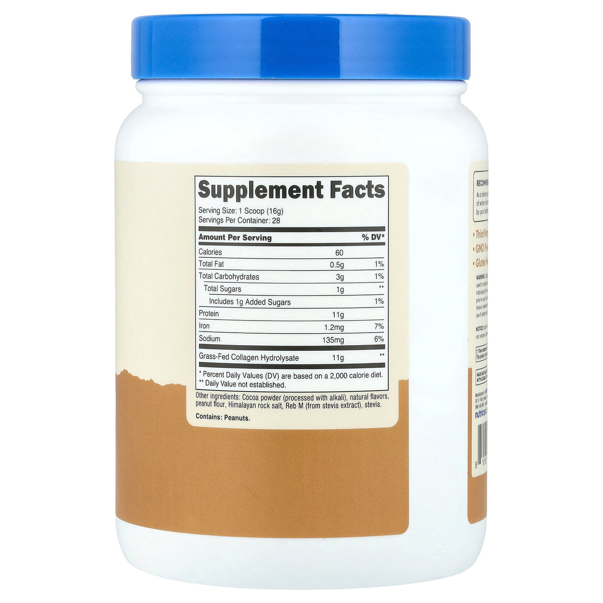 Nutricost, Collagen Peptides, Chocolate PB, 16.2 oz (454 g)