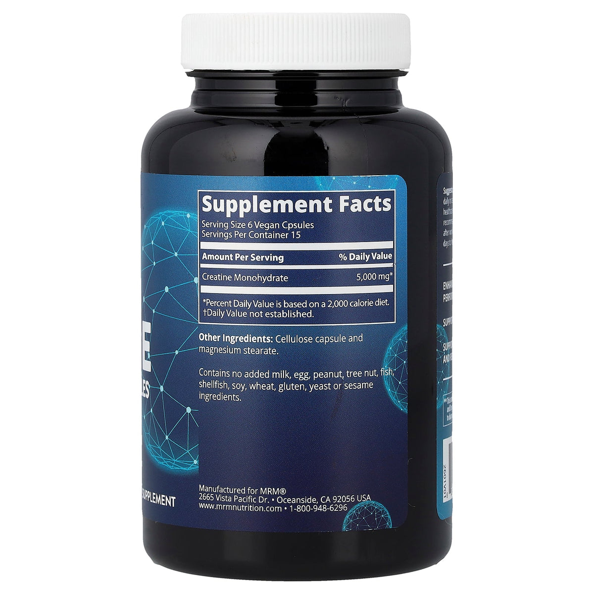 MRM Nutrition, Creatine Monohydrate, 90 Vegan Capsules (833.3 mg per Capsule)